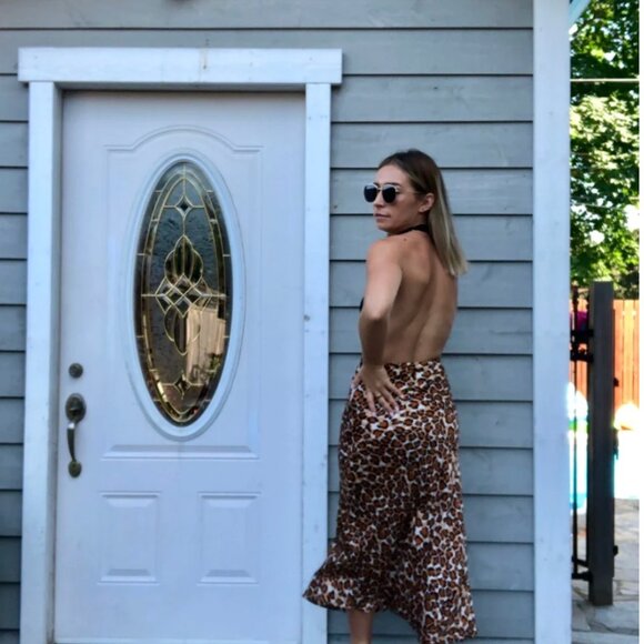 NWT Runaway the label leopard print midi skirt XSMALL - Picture 5 of 6